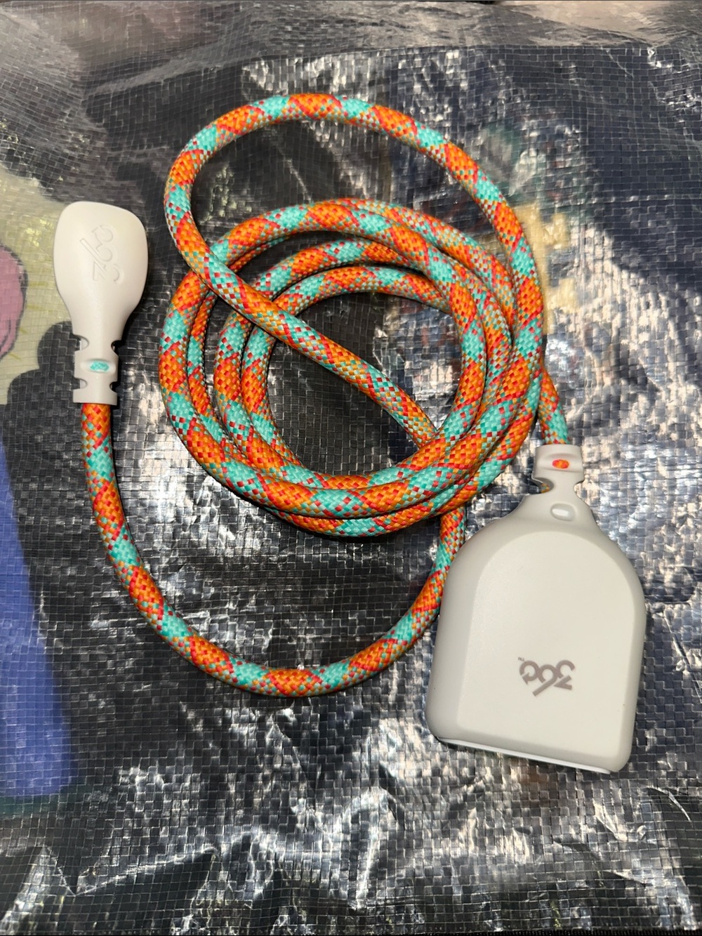 Colorful Braided Charging Cable with White Connector